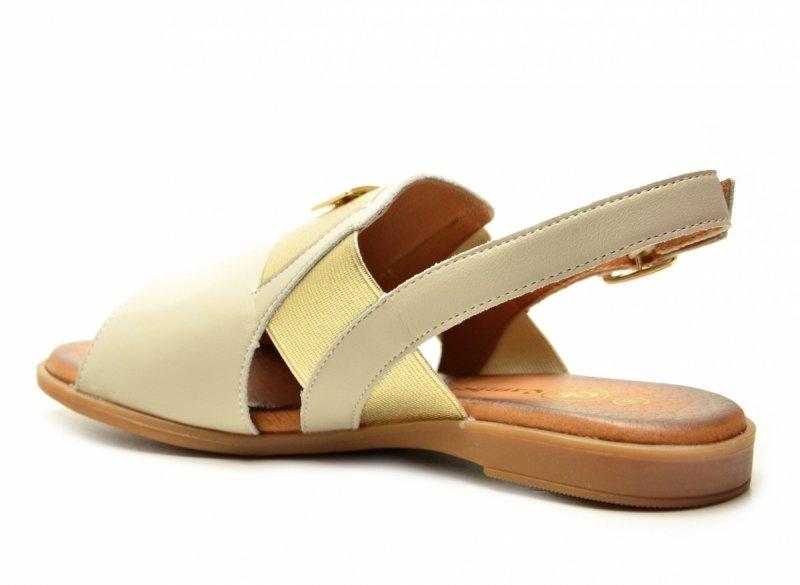 Sandały beżowe złote 40 skóra CAMBELL 19463 beż damskie skórzane sandałki 