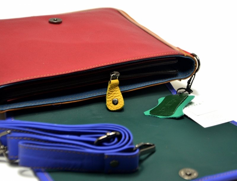 Torebka listonoszka OLIVKA skóra kolorowa skórzana 500042