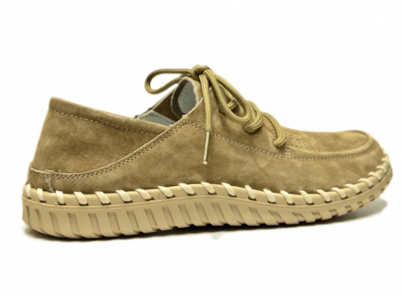 Półbuty mokasyny damskie beżowe 41 skóra FILIPPO 7692 skórzane zamsz sznurowane