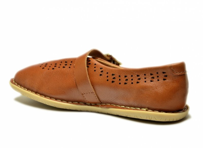 Półbuty damskie camel 40 skóra ANDACCO 6264 skórzane na pasek