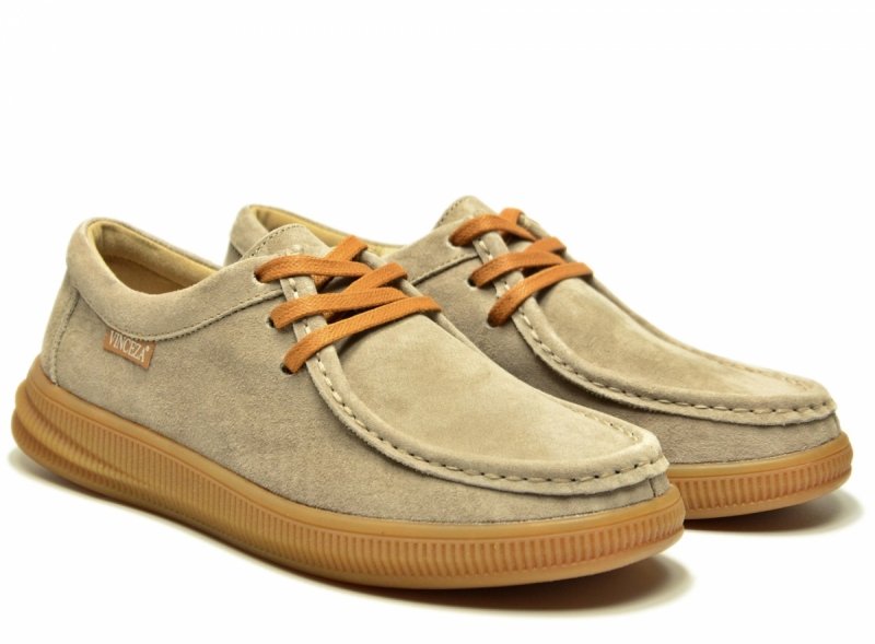 Półbuty 40 skóra VINCEZA 95391 beżowe skórzane zamsz beż