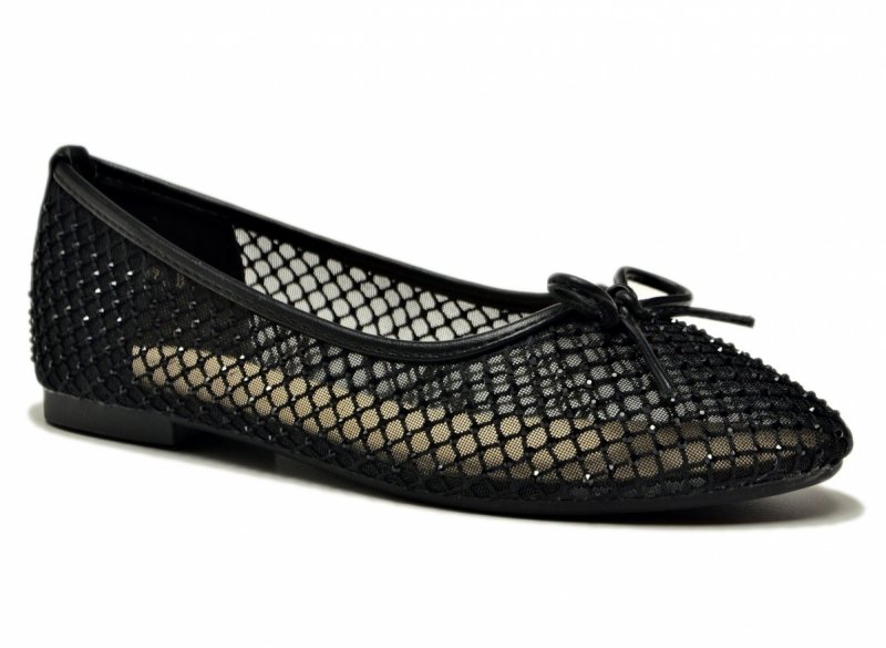 Baleriny 38 czarne VINCEZA 62270 kryształki półbuty