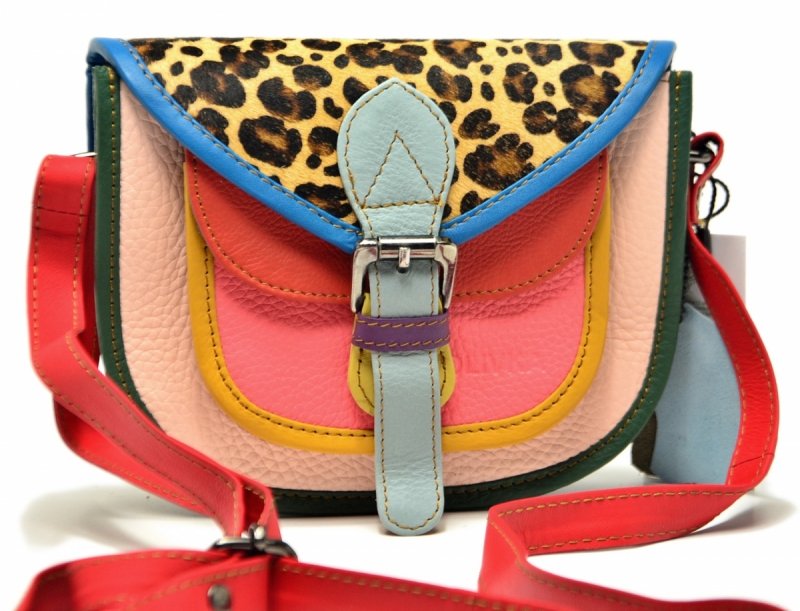 Torebka listonoszka OLIVKA skóra kolorowa skórzana 500083