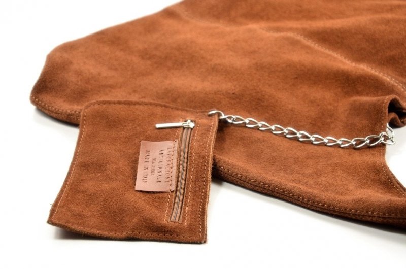 TOREBKA Miko damska skórzana brązowa camel WOREK