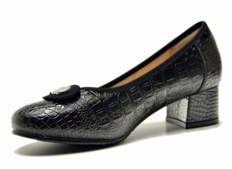 Czółenka czarne 41 skóra POTOCKI 19448 na obcasie skórzane damskie