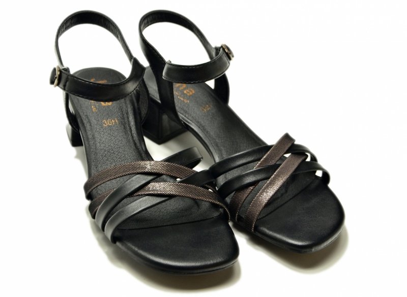 Sandały czarne 36 JANA 28279 sandałki czarne na obcasie