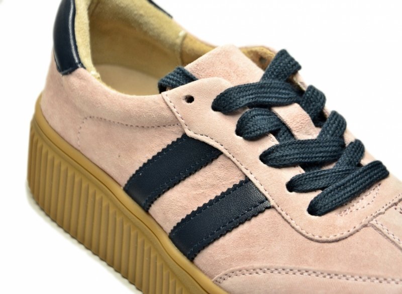 Półbuty sneakersy 38 skóra FILIPPO 6776 różowe skórzane zamsz 