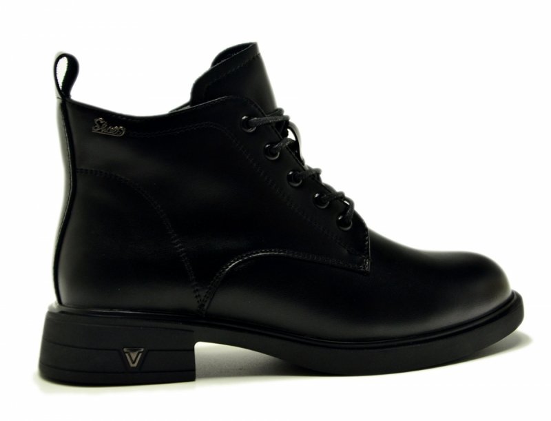 Botki 38 VINCEZA 39953 czarne skóra skórzane damskie płaskie