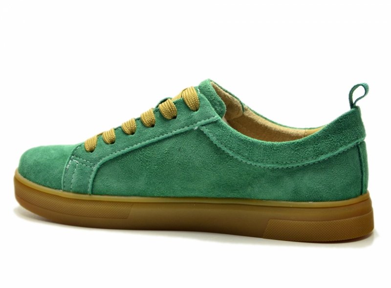 Półbuty sneakersy 37 skóra FILIPPO 6129 zielone skórzane zamsz