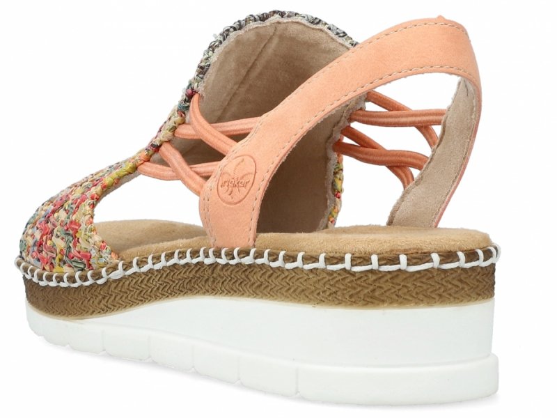 Sandałki damskie 41 RIEKER V1241 na koturnie platformie