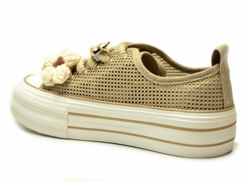 Trampki beżowe 40 FILIPPO 7855 ażurowane półbuty damskie 