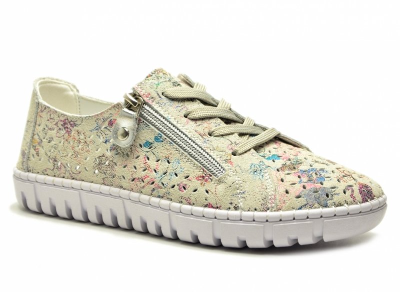 Półbuty 40 szary skóra VINCEZA 95381 kolorowe skórzane ażurowane