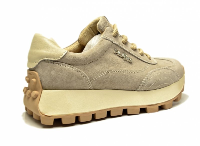 Sneakersy beż 38 skóra FILIPPO 7498 beżowe skórzane zamsz półbuty