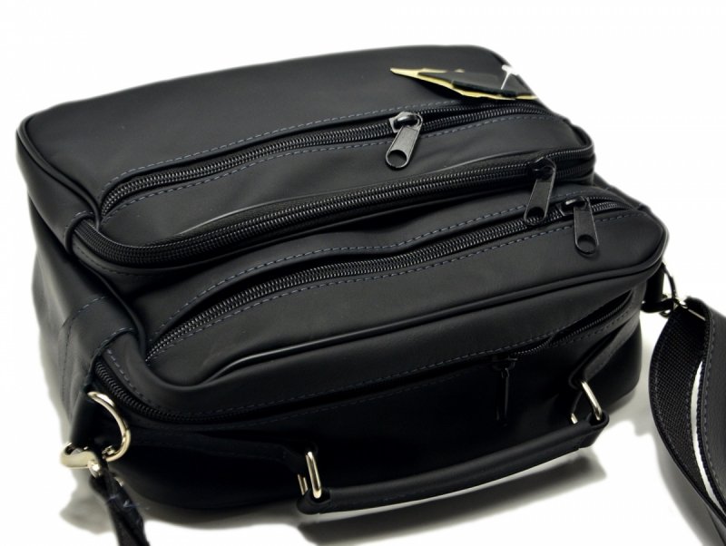 Torba męska skórzana czarna skóra MARKO listonoszka