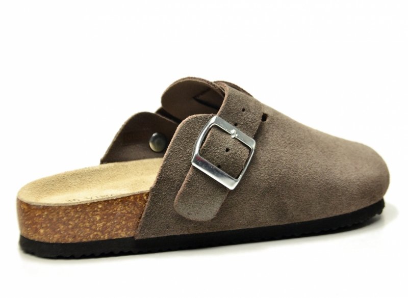 Klapki brązowe skóra 37 VINCEZA 101332 chodaki skórzane damskie