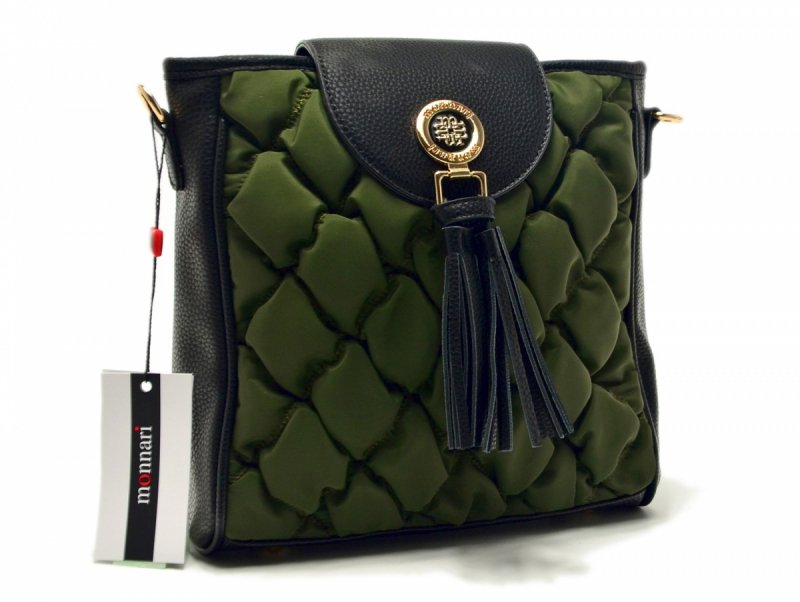 TOREBKA listonoszka czarna zielona MONNARI BAG4710