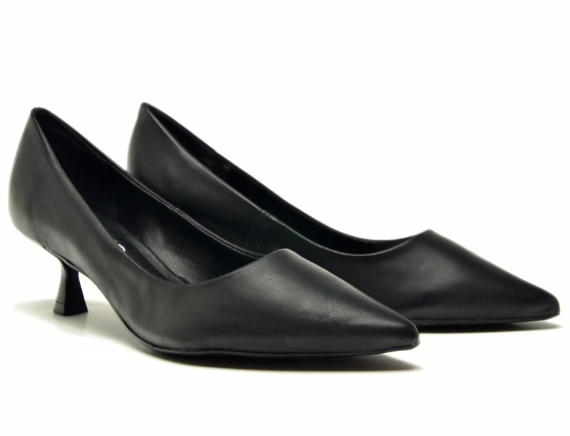 Czółenka 36 kaczuszki BOTTERO 365401 skóra czarne skórzane 