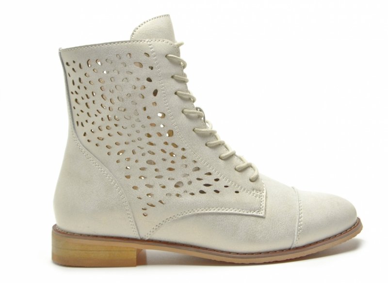 Botki złote 37 skóra CAMBELL 19419 ażurowane skórzane