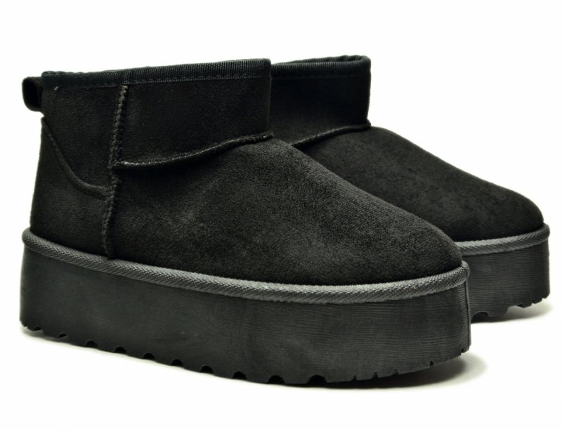 Botki 37 POTOCKI 16322 czarne zamsz płaskie damskie 