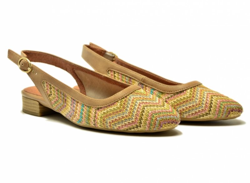 Sandały baleriny beż 40 kolorowe JANA 29464 bez pięty płaskie beżowe