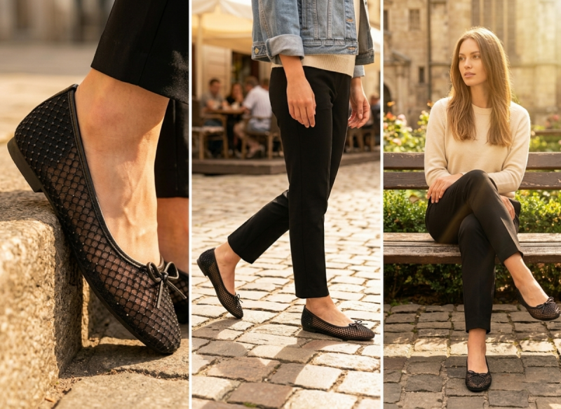 Baleriny 39 czarne VINCEZA 62270 kryształki półbuty