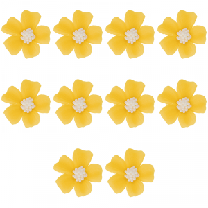  Kwiatki cukrowe na tort NIEZAPOMINAJKA (3x10szt) żółte