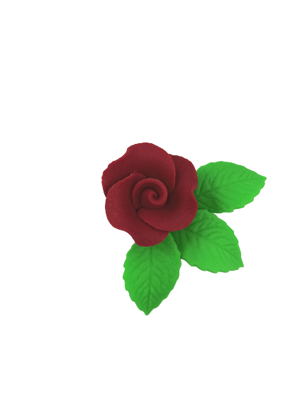 Róża mała z listkami - bordowa 20 kompletów