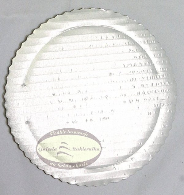 Podkład tortowy tacka z tektury perłowa śr. 18 cm