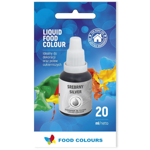 Barwnik spożywczy w płynie SREBRNY 20ml - Food Colours