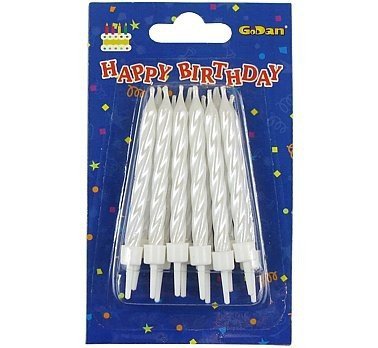 Świeczki urodzinowe spiralne - białe