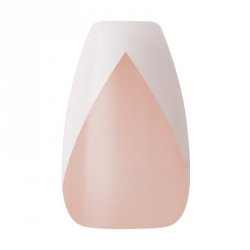 KISS Sztuczne paznokcie na klej Classy Nails, Silk Dress, White, Medium Coffin