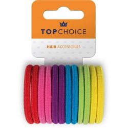 TOP CHOICE Gumki do włosów mix kolorów 1 op. - 12 szt.