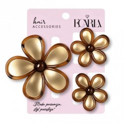 ECARLA Zestaw spinek do włosów klamer 3w1 Kwiat omre XL + 2 szt. mini spinek SP433 1 op. - 3 szt.