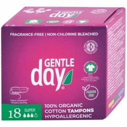 GENTLE DAY Tampony ze 100% bawełny ekologicznej Super 18szt