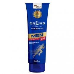 Żel pod prysznic 3w1 do twarzy, ciała i włosów SPORT, DALAS MEN, 200 g
