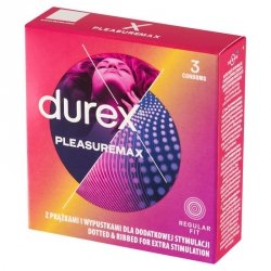 DUREX Pleasuremax Prezerwatywy z prążkami i wypustkami 1 op.- 3 sztuki