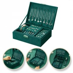 ECARLA Szkatułka-kuferek na biżuterię - butelkowa zieleń PD133