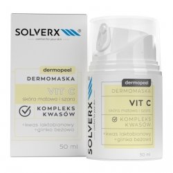 SOLVERX Dermopeel Dermomaska Vit C z kompleksem kwasów - do skóry matowej i szarej, 50ml
