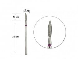 STALEKS Frez diamentowy do paznokci - płomyk 2.3/10mm  FA10R023/10