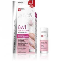 EVELINE Nail Therapy Professional Odżywka do paznokci nadająca kolor Care&Colour 6w1 - SPARKLING PINK 5 ml