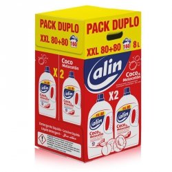 ALIN Kokos & Brzoskwinia Płyn do prania tkanin kolorowych duopack (80+80  prań) 2 x 4 L