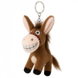ECARLA Brelok do kluczy - Osiołek pluszowy z ogonkiem brąz BRL381BR