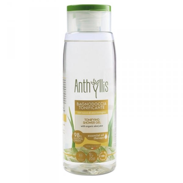 Tonizujący żel pod prysznic, z organicznym sokiem z aloesu, miętą i cytryną, Cosmos Organic, Anthyllis, Pierpaoli, 300 ml
