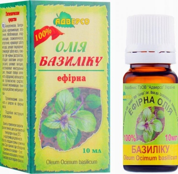 Basil Essential Oil, Adverso, 100% Natural