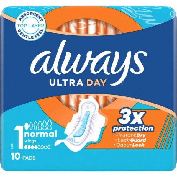 ALWAYS Ultra Day Podpaski ze skrzydełkami - Normal (rozmiar 1) 1 op. - 10 sztuk