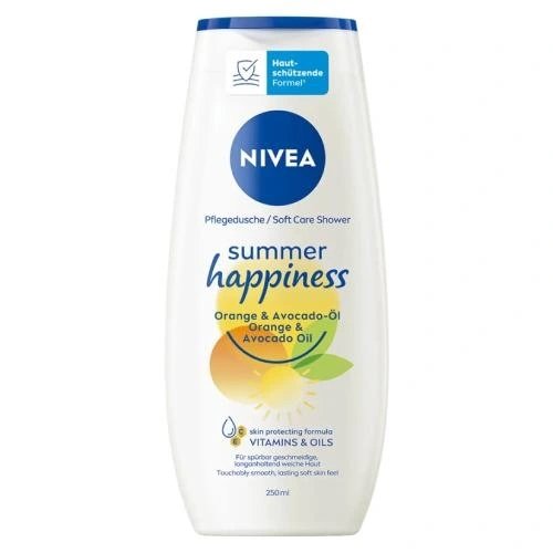 NIVEA Care Shower Żel pod prysznic Summer Happiness Orange &amp; Avocado - edycja limitowana 250 ml