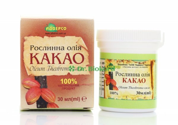 Masło kakaowe, 100% naturalny olej roślinny, Adverso, 30 ml