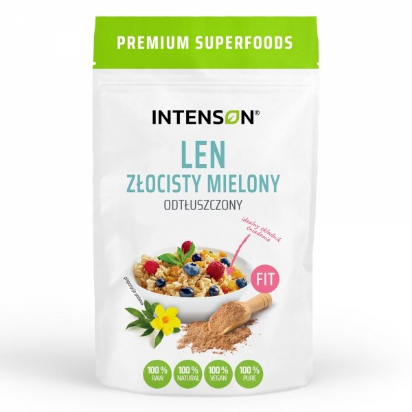 Len Złocisty Mielony Odtłuszczony, Intenson, 200g