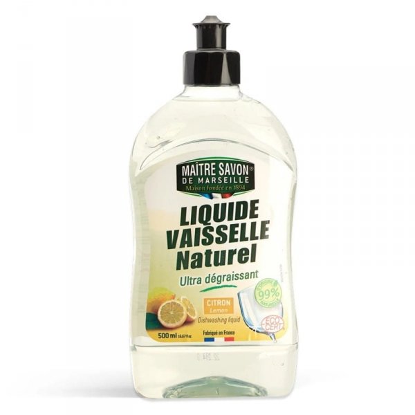 Płyn do mycia naczyń CYTRYNA, ECOCERT, Maitre Savon de Marseille, 500ml