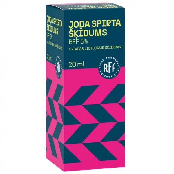 Alkoholowy roztwór jodu RFF 5% do stosowania na skórę, 20ml